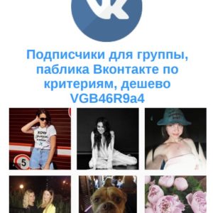 Подписчики для группы, паблика Вконтакте по критериям, дешево VGB46R9a4