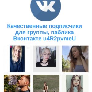 Качественные подписчики для группы, паблика Вконтакте u4R2pvmeU
